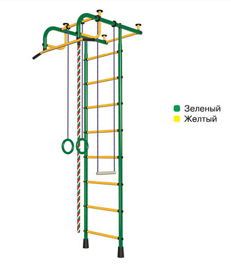 Детский спортивный комплекс ДСК   "Пионер-1" (усиленый) 2,9-3,4м. (зеленый-желтый)