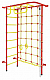 Детский спортивный комплекс ДСК "Пионер-8" с сетью (пристеночный) красный-желтый