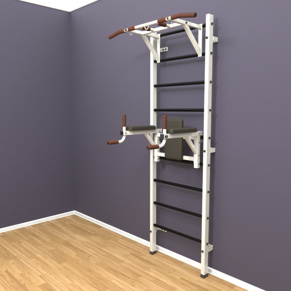 Шведская стенка «LittleSport» White Pull-Up 2.0 черные ступени