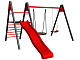картинка Уличные качели Sv Maxi (рама + качели-гнездо"Grad" + качели пластиковые + комплект горка Sv к уличным качелям) УК145 от магазина Лазалка