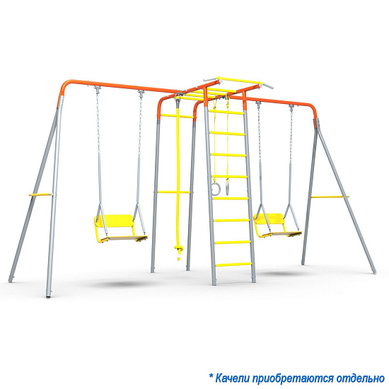 картинка УДСК-5.2 "Тарзан-К2" с двумя доп. секцией "Качели" оранжевый/серый от магазина Лазалка
