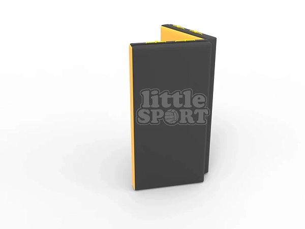 картинка Мат кожзам LittleSport (100х100х10см) складной в 2 сложения черный/желтый от магазина Лазалка