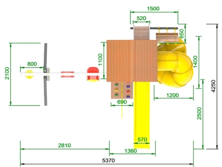 Детская площадка Пикник "Ультра" с винтовой трубой