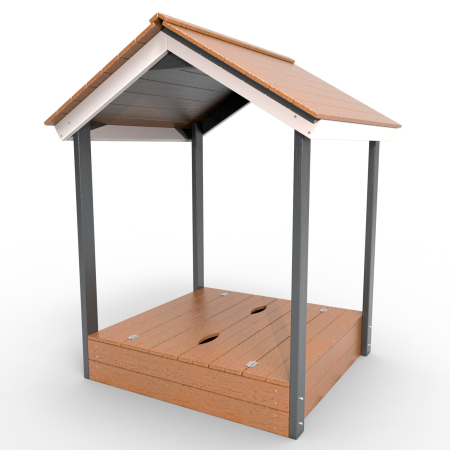 картинка Детская деревянная песочница с крышей "Ультра" от магазина Лазалка