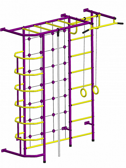 Детский спортивный комплекс ДСК "Пионер-С5С"(пристеночный) пурпурный-желтый