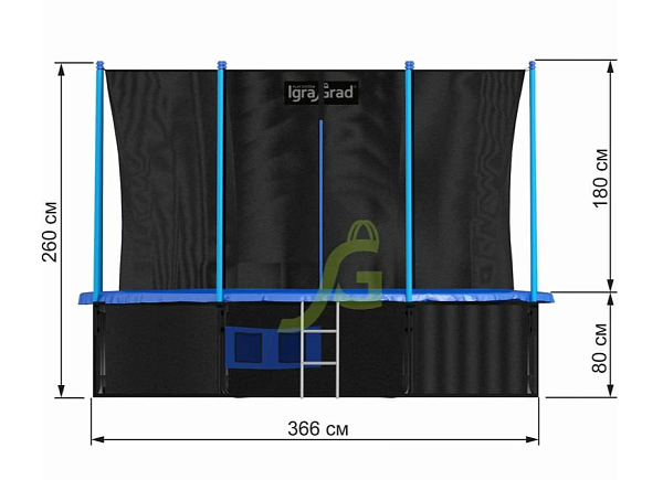Батут с защитной сеткой IgraGrad Classic 366 см (12ft)