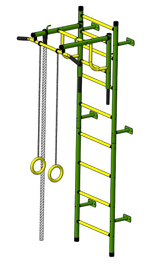 картинка Детский спортивный комплекс ДСК "Пионер-С20" (пристеночный) зеленый-желтый от магазина Лазалка