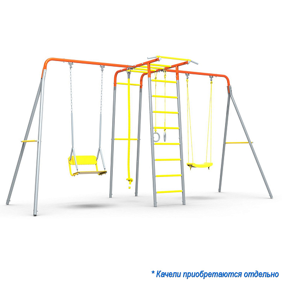 картинка УДСК-5.2 "Тарзан-К2" с двумя доп. секцией "Качели" оранжевый/серый от магазина Лазалка