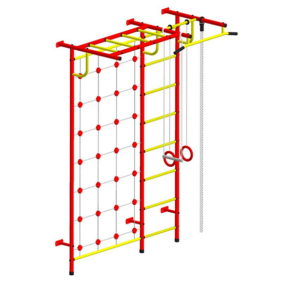 картинка Детский спортивный комплекс ДСК "Пионер-С4Р" с сетью красный-желтый от магазина Лазалка