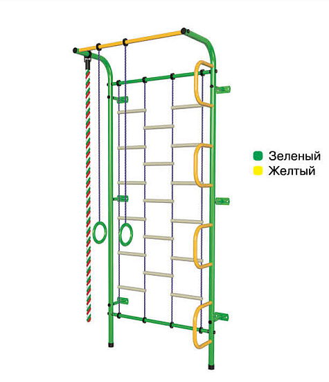 Детский спортивный комплекс ДСК "Пионер-С1л" (пристеночный) зелено-желтый