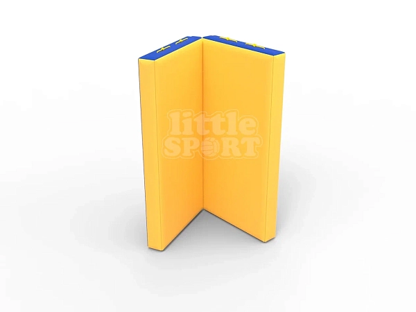 картинка Мат кожзам LittleSport (100х100х10см) складной в 2 сложения  синий/желтый от магазина Лазалка