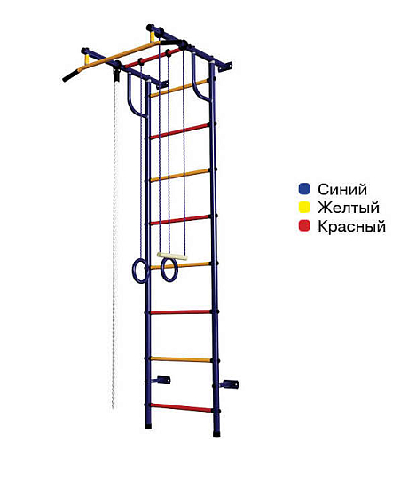 Детский спортивный комплекс ДСК "Пионер-с2н" (усиленый)(пристеночный) синий-радуга