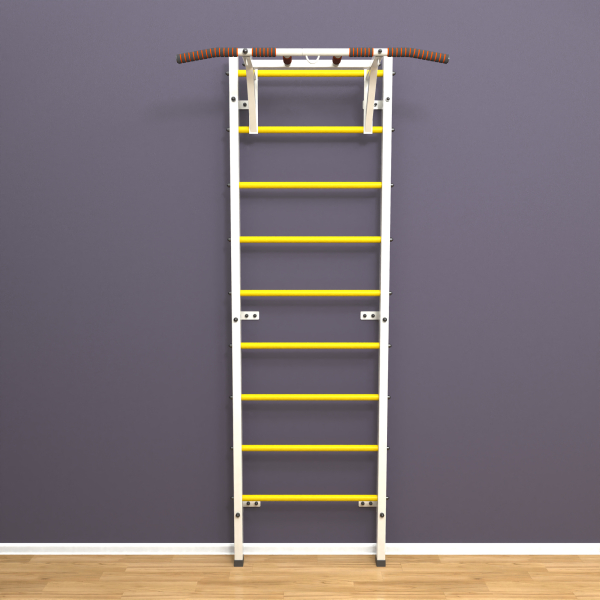 Шведская стенка «LittleSport» White Pull-Up желтые ступени