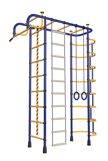 Детский спортивный комплекс ДСК "Пионер-2" 4-х опорный синий-желтый