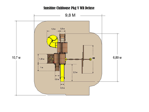 Игровая площадка Саншайн Клубхаус Спиральная Горка Делюкс (Sunshine Clubhouse Pkg V WR Deluxe)