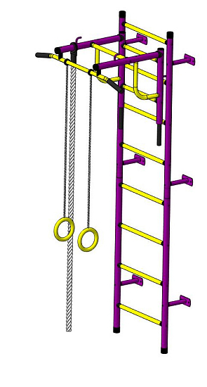 картинка Детский спортивный комплекс ДСК "Пионер-С20" (пристеночный) пурпурный-желтый от магазина Лазалка