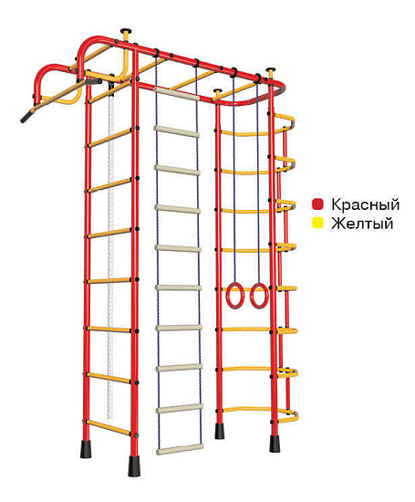 Детский спортивный комплекс ДСК "Пионер-2" 4-х опорный красный-желтый