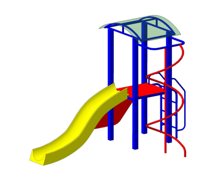 Детский спортивный городок Пионер "Сказка" со скалодромом, спиралью и горкой