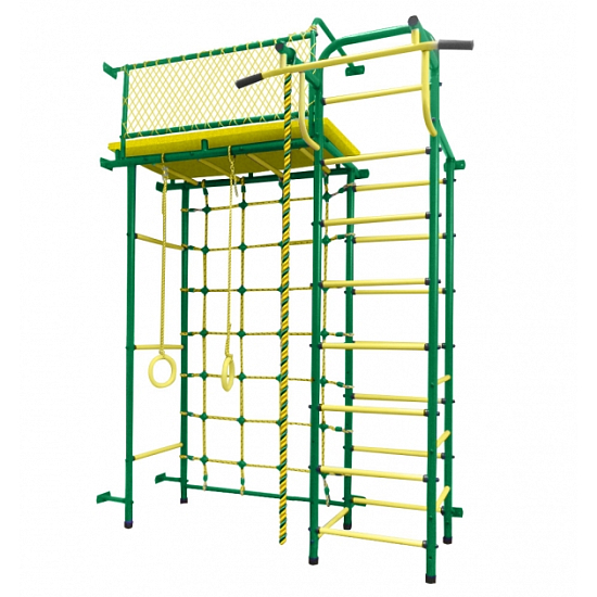 Детский спортивный комплекс ДСК "Пионер 10 сеть" зелено-желтый