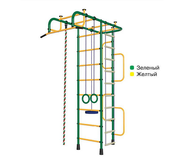 Детский спортивный комплекс ДСК "Пионер-3" 3-х опорный зеленый-желтый