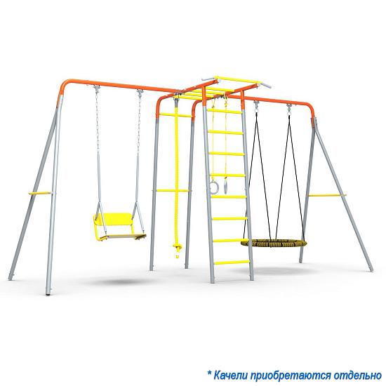 картинка УДСК-5.2 "Тарзан-К2" с двумя доп. секцией "Качели" оранжевый/серый от магазина Лазалка