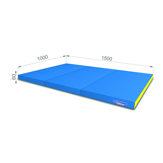 картинка Мат гимнастический кожзам Romana (100х150х6) складной в 3 сложения от магазина Лазалка